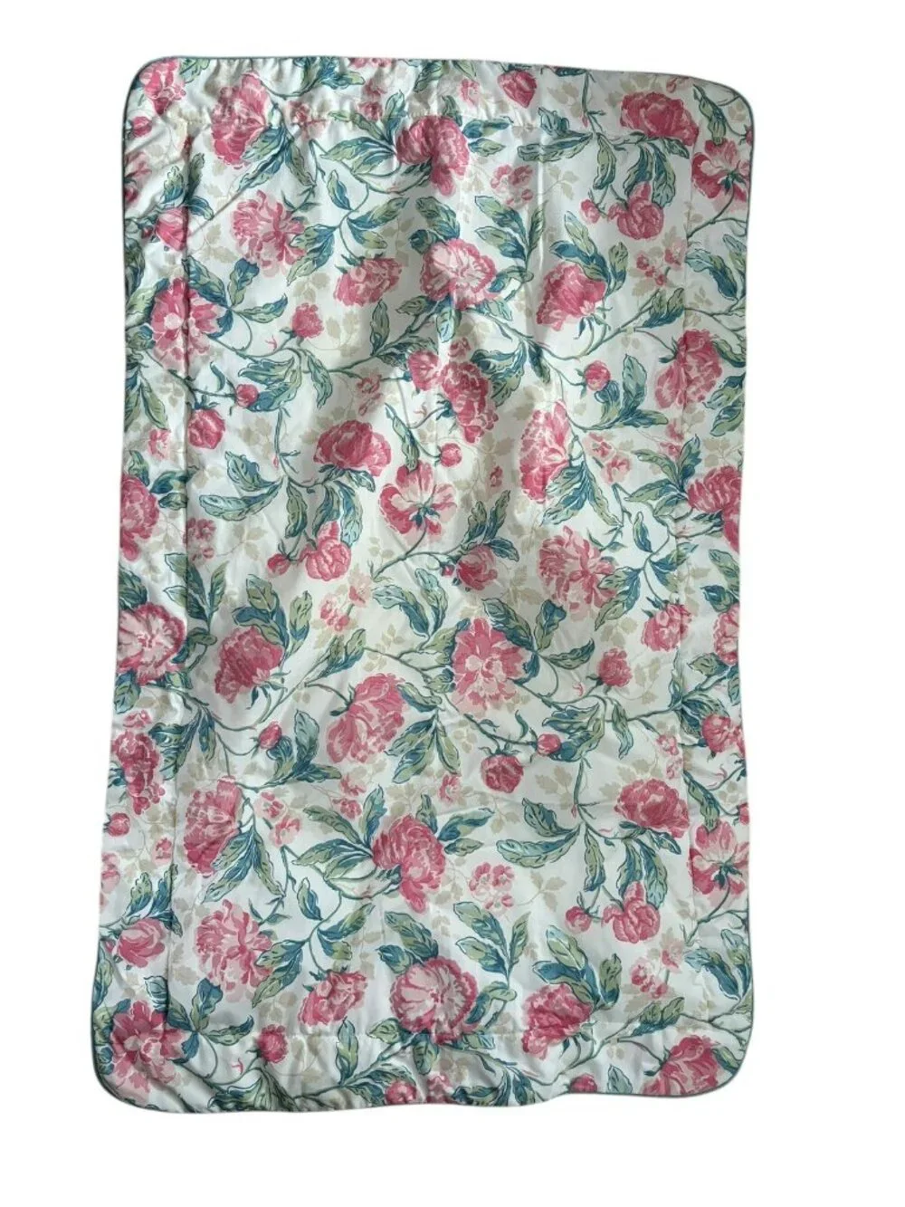 Vtg 90s Laura Ashley King Sham Peony Floral Print 24 x 40 USA Romantic